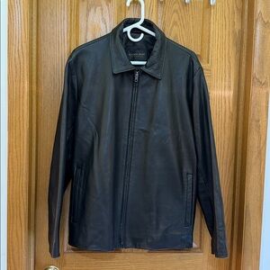 VINTAGE 2007 GOLDEN BEAR SAN FRANCISCO GM Unisex Black Leather ZipUp Jacket XXXL